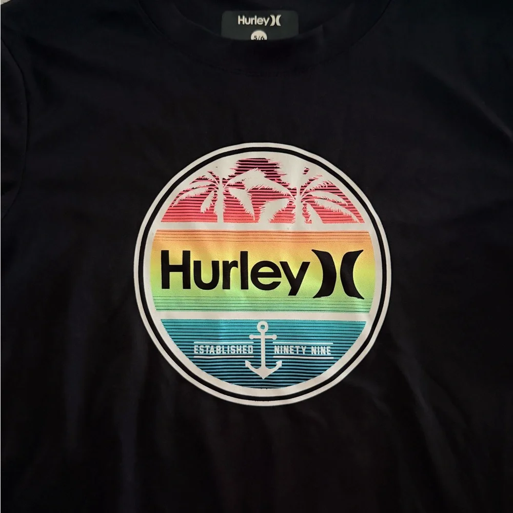 Hurley Black Long-Sleeve UPF Rash Top Boys Size 5/6
